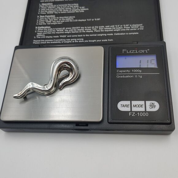 Robert Lee Morris RLM Sterling Silver 925 Modernist Swirl Squiggle Brooch Pin - Picture 9 of 11